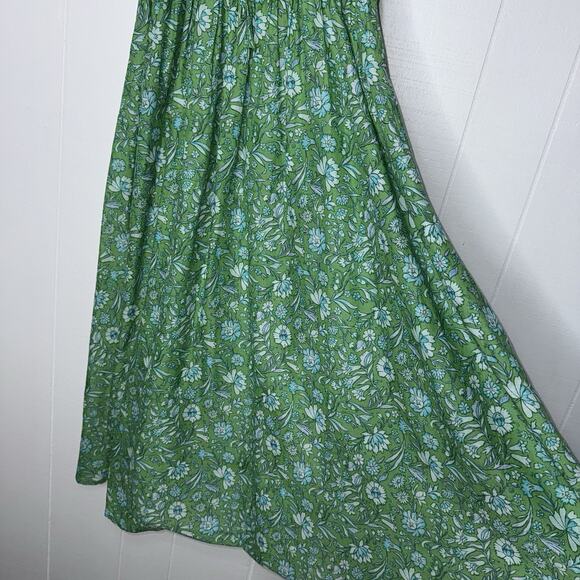 J. Crew Women’s Tie Front Voile Cover Up Midi Dress Marigold Blooms Green Size S - Picture 5 of 7